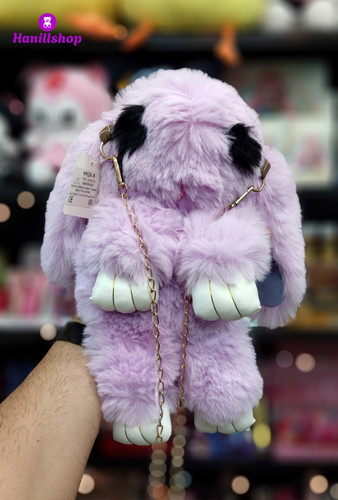 کیف دوشی عروسکی طرح خرگوش بنفش