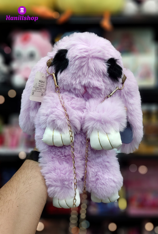 کیف دوشی عروسکی طرح خرگوش بنفش