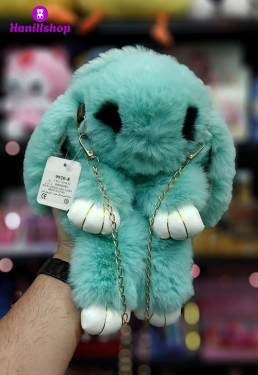 کیف دوشی عروسکی طرح خرگوش سبز