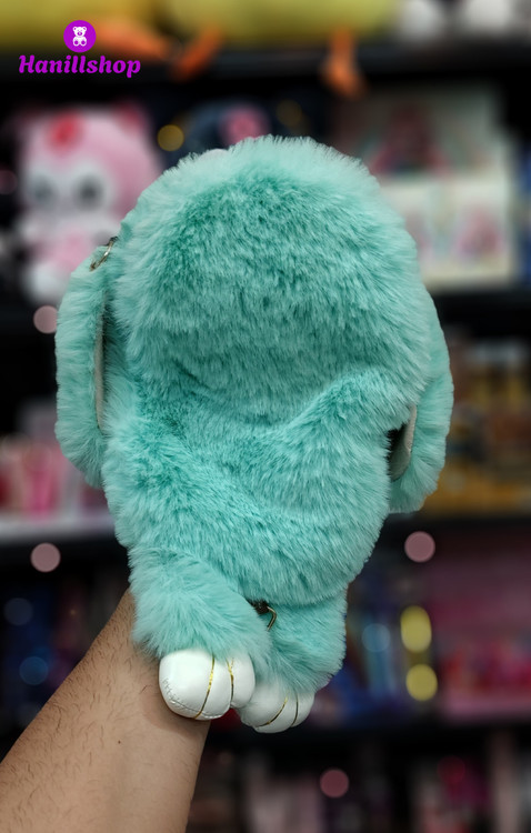 کیف دوشی عروسکی طرح خرگوش سبز